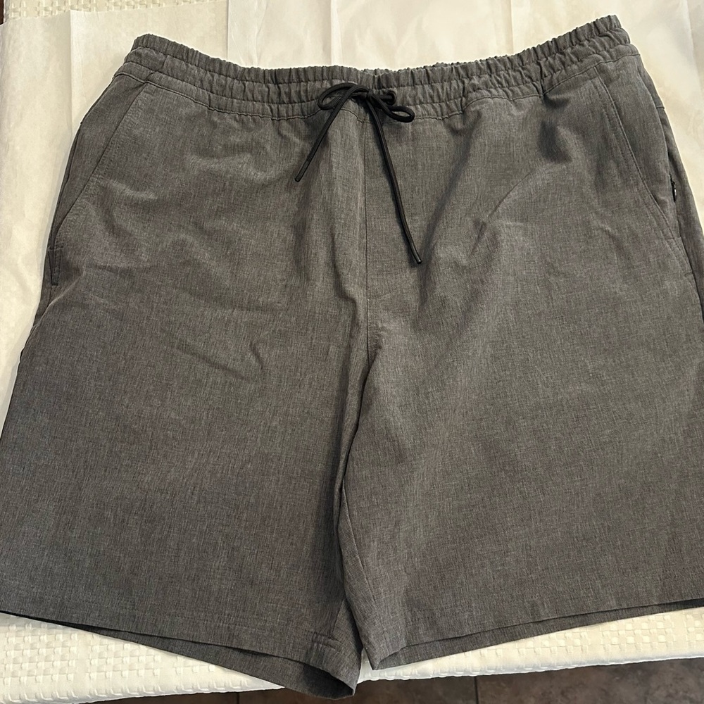 Gray Athletic Shorts with Elastic Waistband